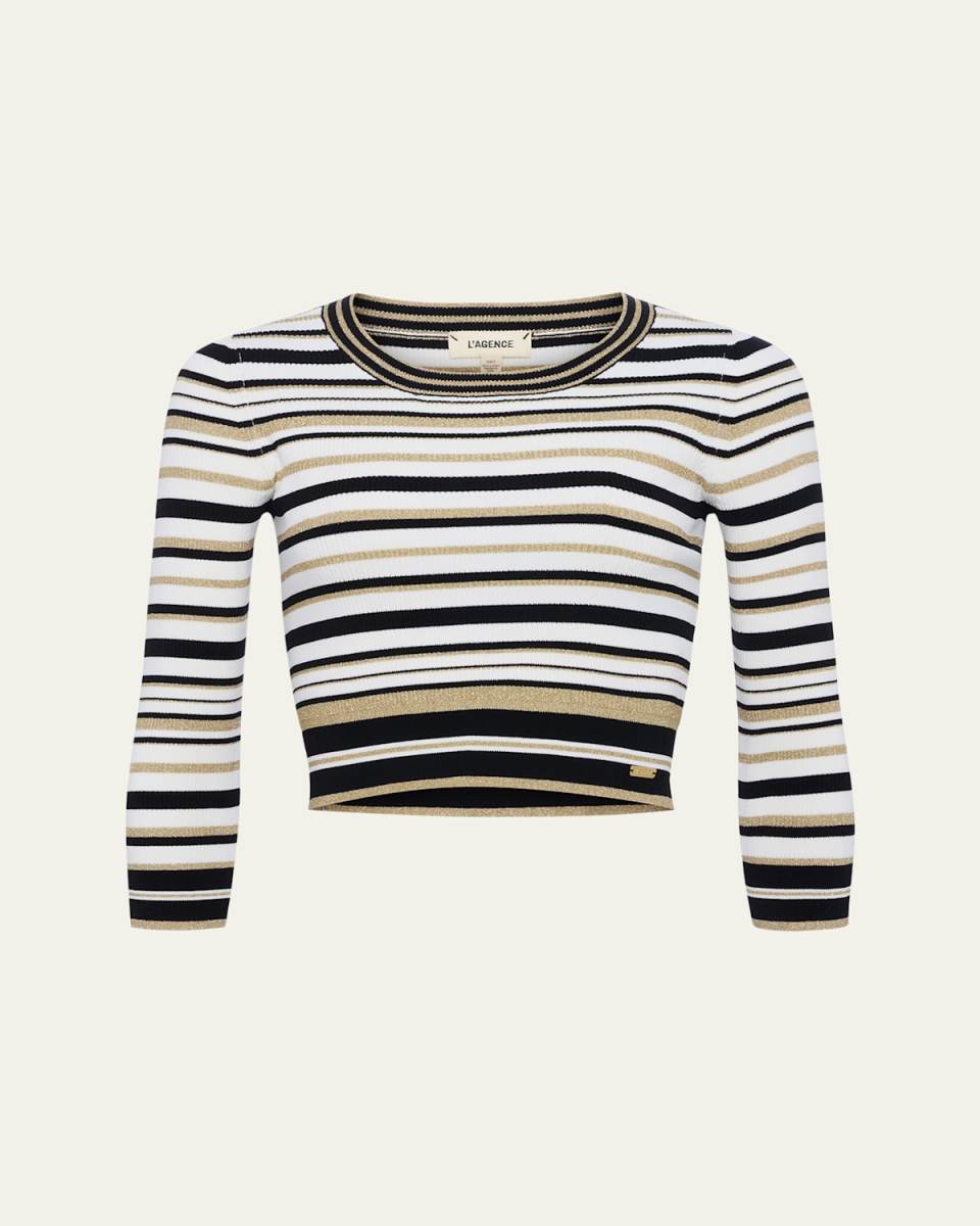 Yukio Sparkly Stripe Crop Top